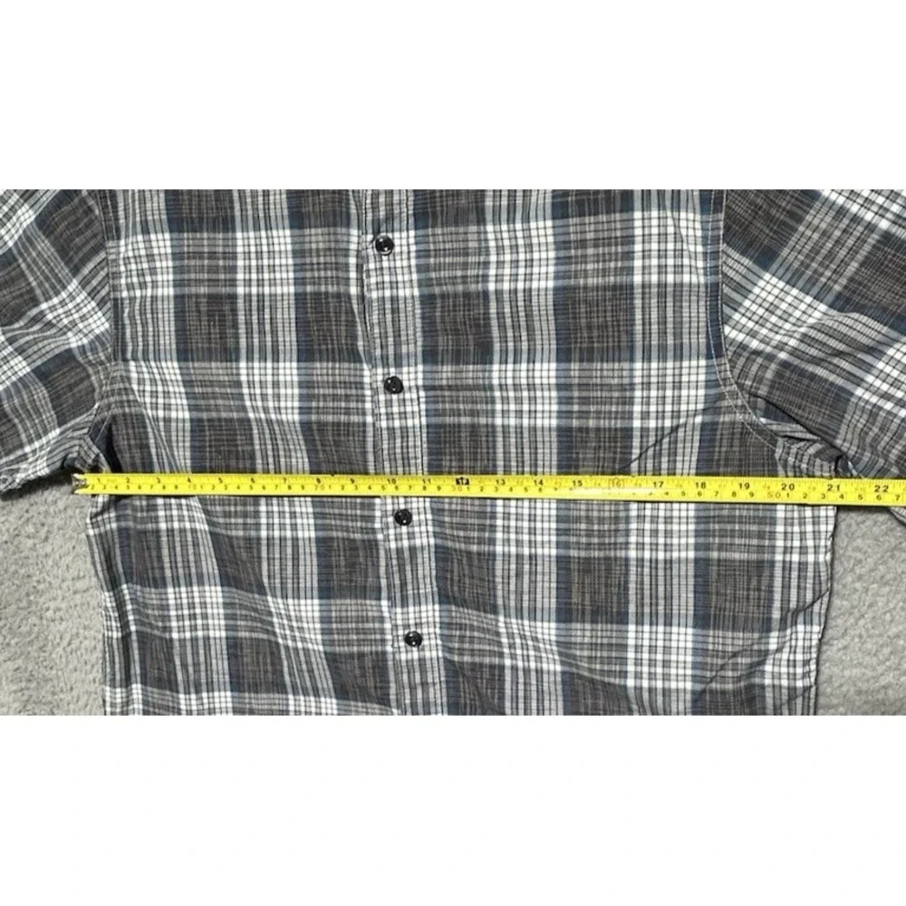 The North Face Black Plaid Button Down Shirt Short Sleeve Mens Size L‎ Gorpcore